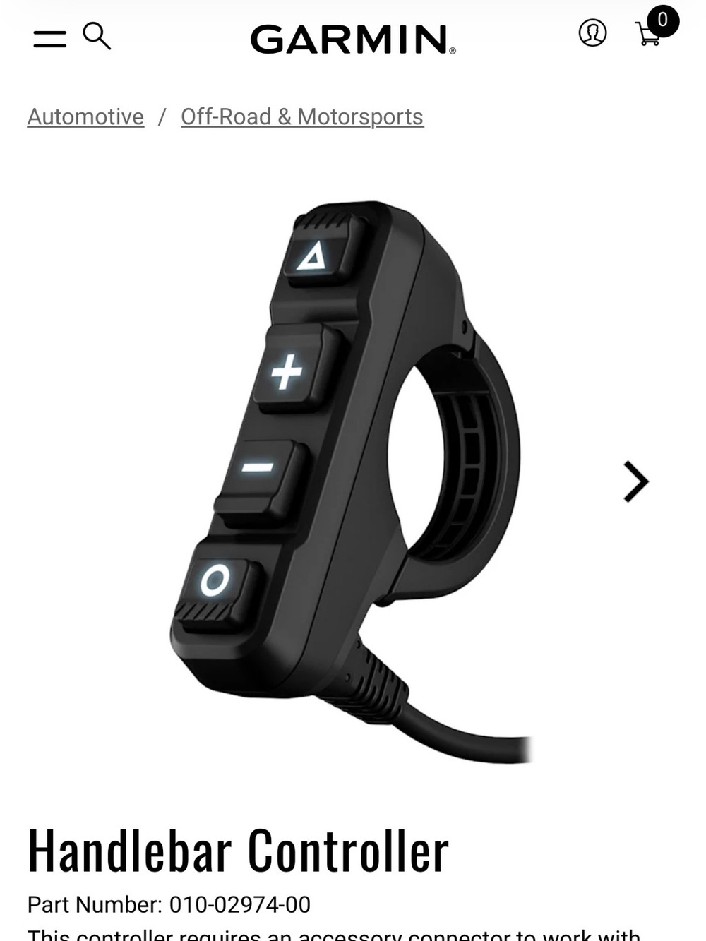 Garmin Handlebar GPS Controller